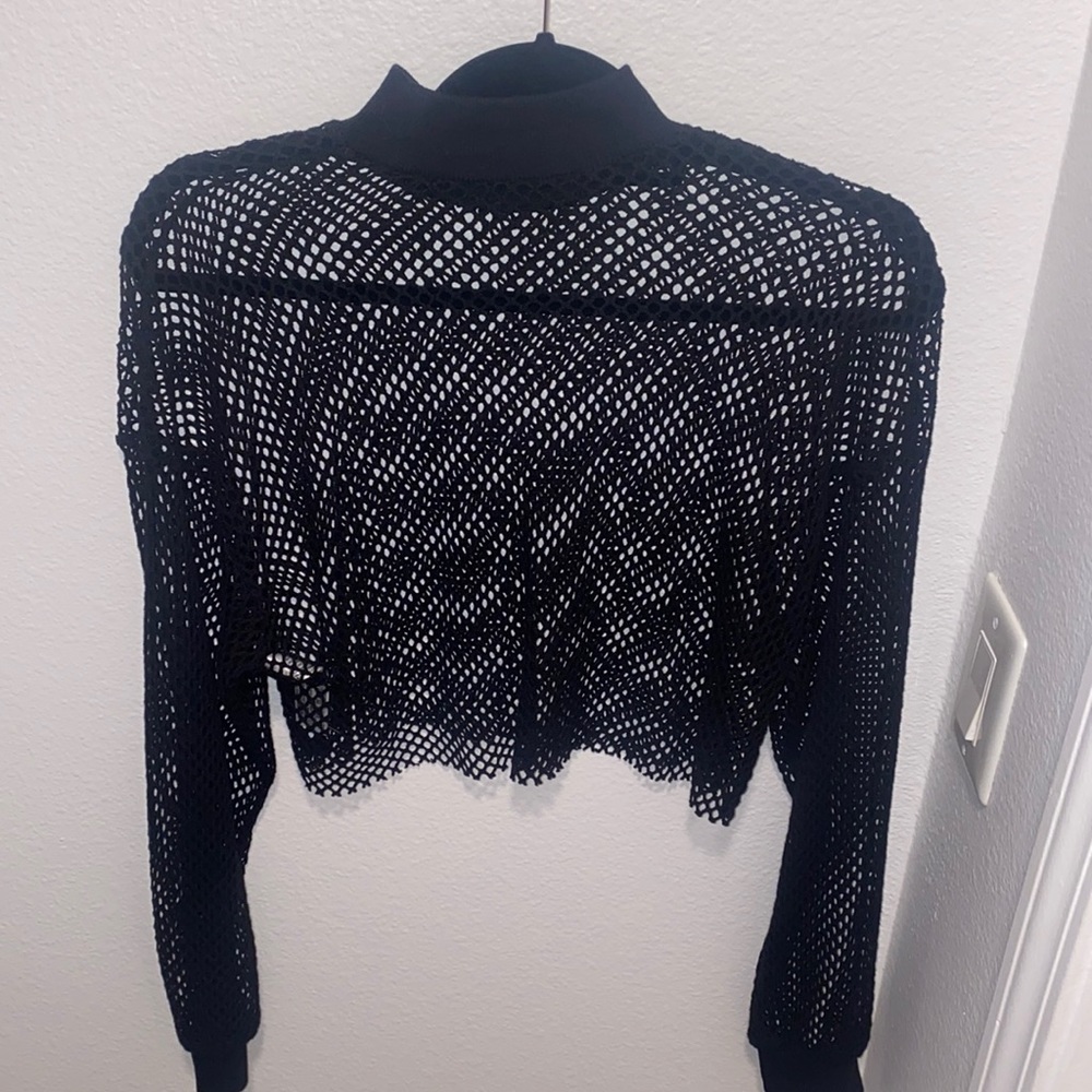 Meshed Black Shirt- worn once, worn great with fashionable bras-bralette